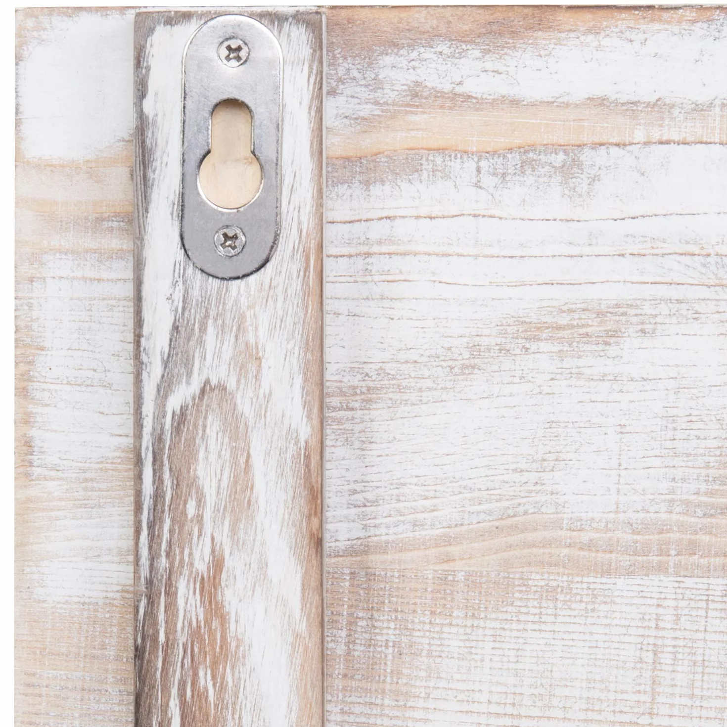 MyGift Shabby Whitewashed Postale da Parete in Legno con Lavagna, 3 Ganci per Chiavi e Ripiano