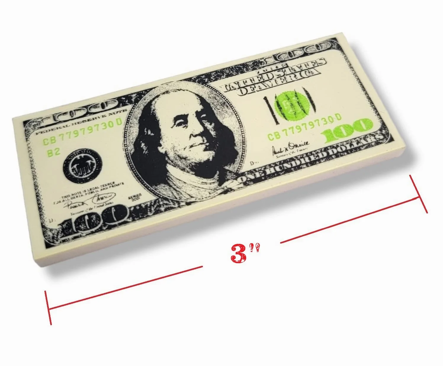 Gomma da cancellare da $100 dall'aspetto realistico (confezione da 36) Quasi 3 "x 3,2 cm. Gomma