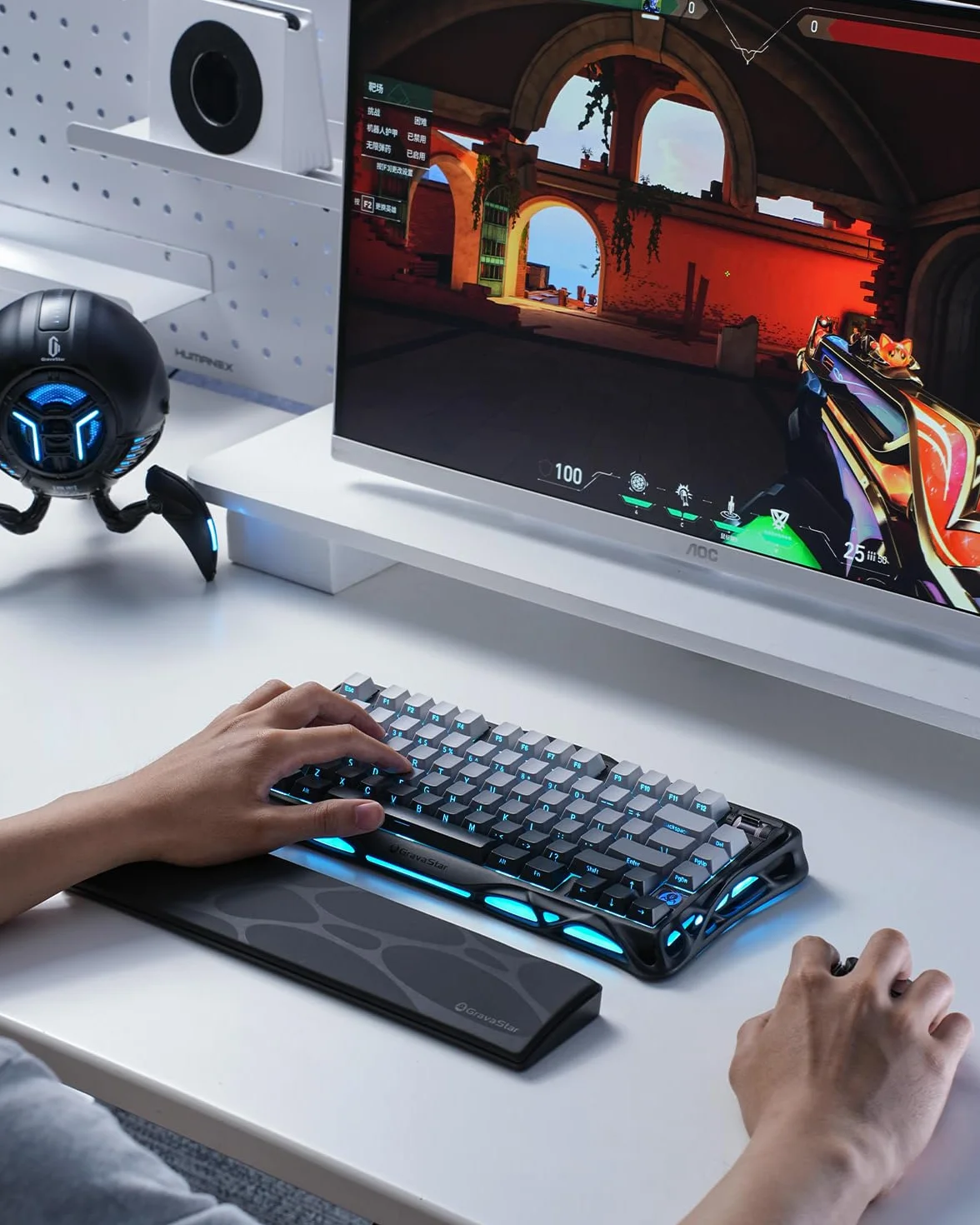 GravaStar Supporto per tastiera nero