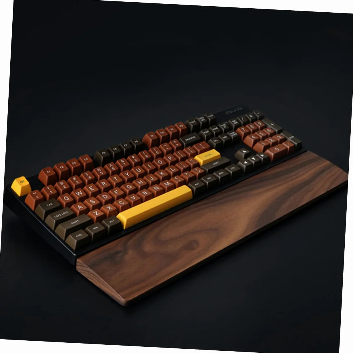 Poggiapolsi Ergonomico in Legno di Noce 300mm per Tastiera | Tonalità Caffè, Venatura Naturale del Legno, Misura 300×80mm, Finitura Elegante e Lavorazione Curata