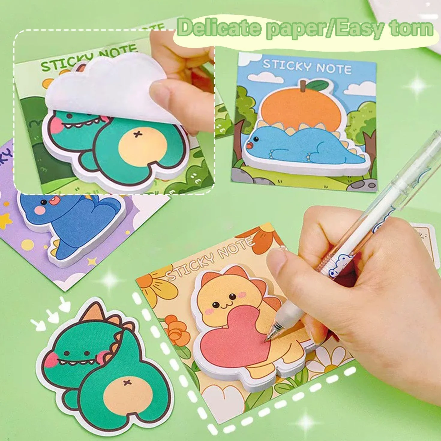 Gomma Per Dinosauri 8 Pezzi, Note Appiccicosi Dinosauro 2 Pezzi, Cartoleria Creativa Per Bambini