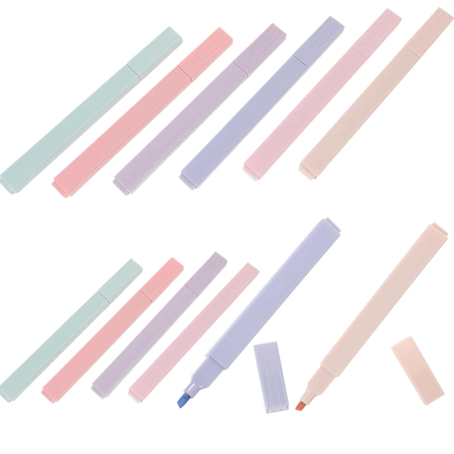 48 Pezzi Evidenziatori Colorati Morbida Punta Scalpello Penne per Studio e Colori Vivaci Pigmenti Base d Asciugatura Rapida per Scuola e Ufficio