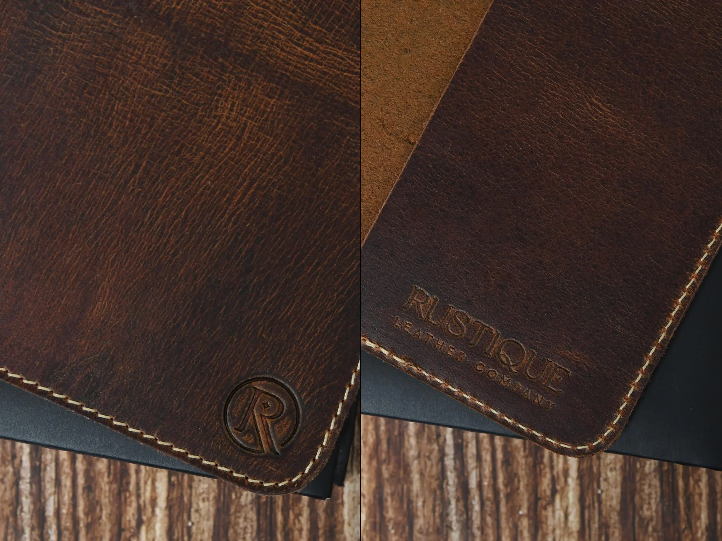 Moleskine Cahier Copertina in Pelle Vintage 3,5 x 5,5 pollici con Porta Carte e Tasca, Confezione da 3