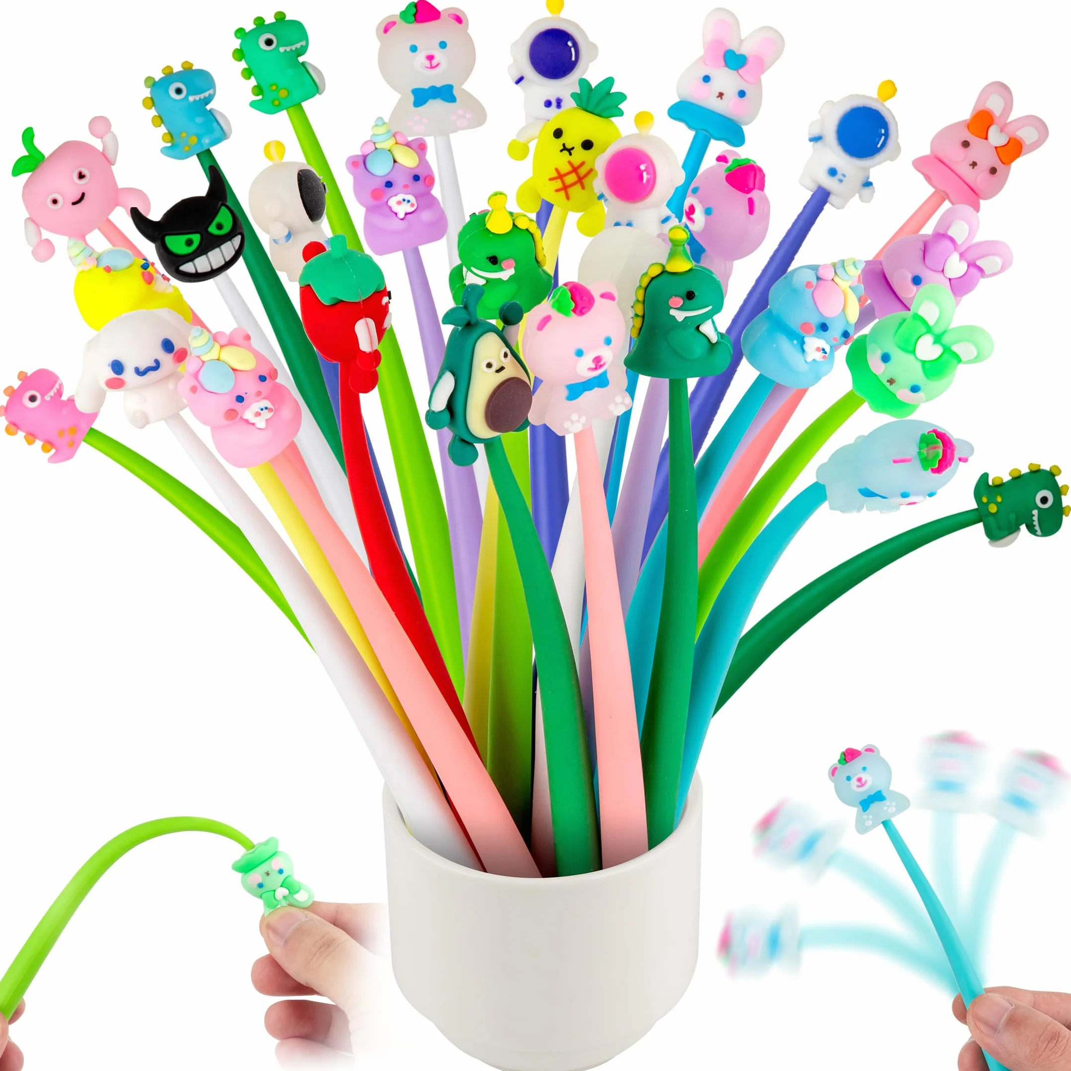 Penne Gadget Compleanno Bambini Regalo Festa Divertenti Cute Kawaii Silicone Penna Dondolo