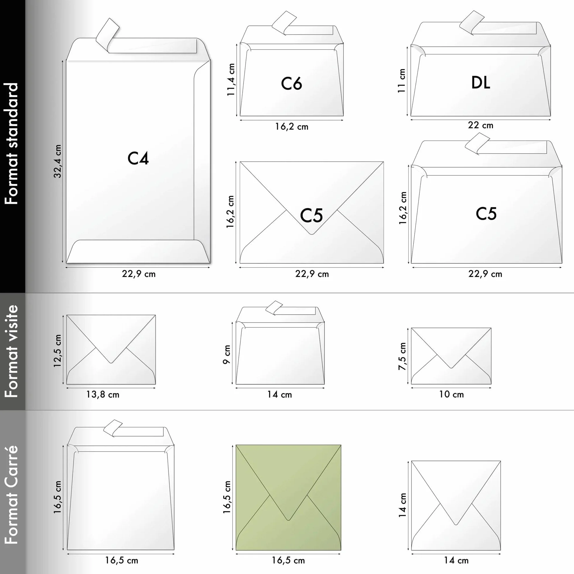 Clairefontaine 5573C Pacco 20 Buste Gommate 16,5x16,5cm 120g/m² Fucsia Carta Premium Liscia