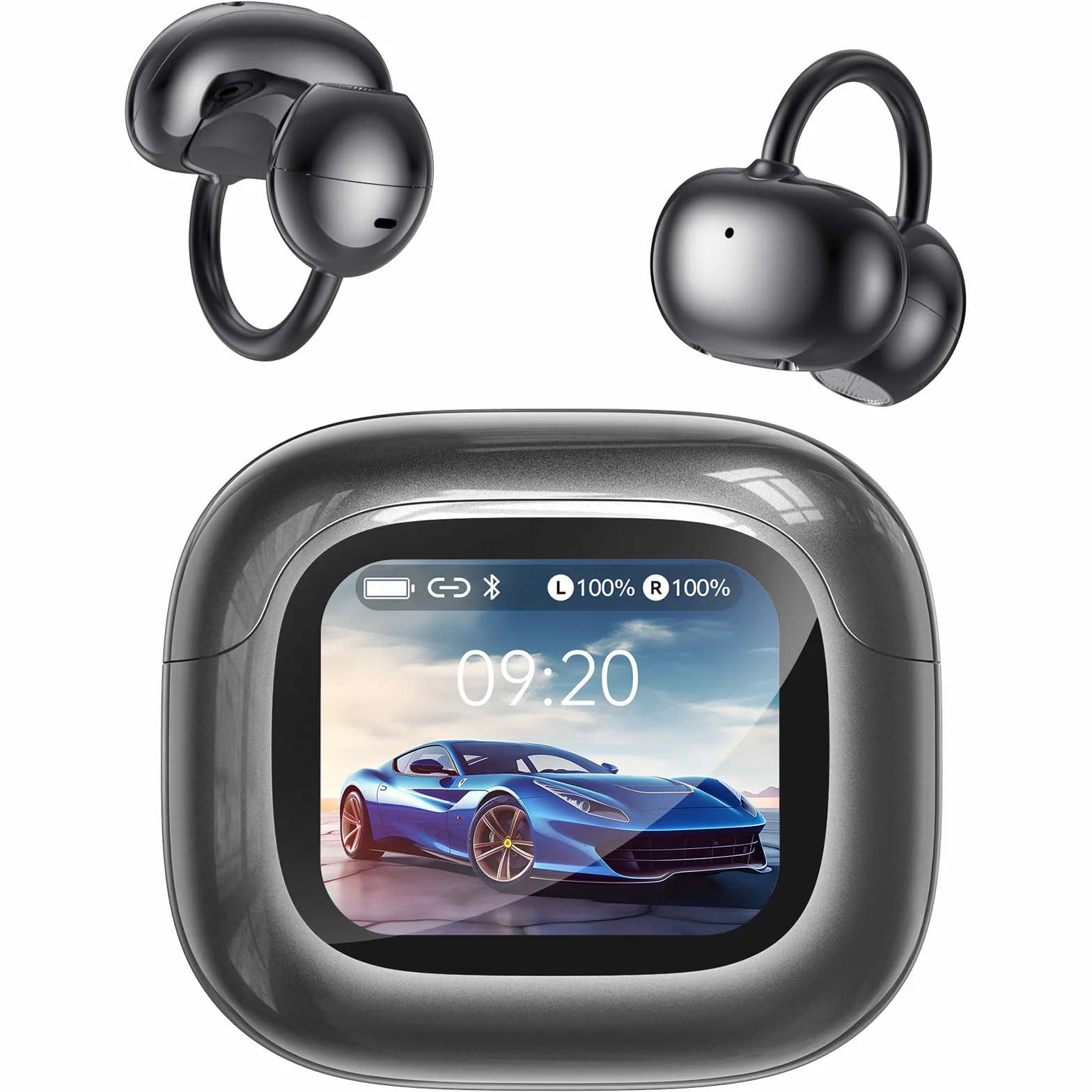 NE32 AI cuffie traduzione simultanea, auricolari per traduzione 3 in 1 per 150 lingue con app, 9 molità di traduzione,cuffie traduttore istantaneo, Cuffie Bluetooth 6.0 con schermo LCD, per viaggio.