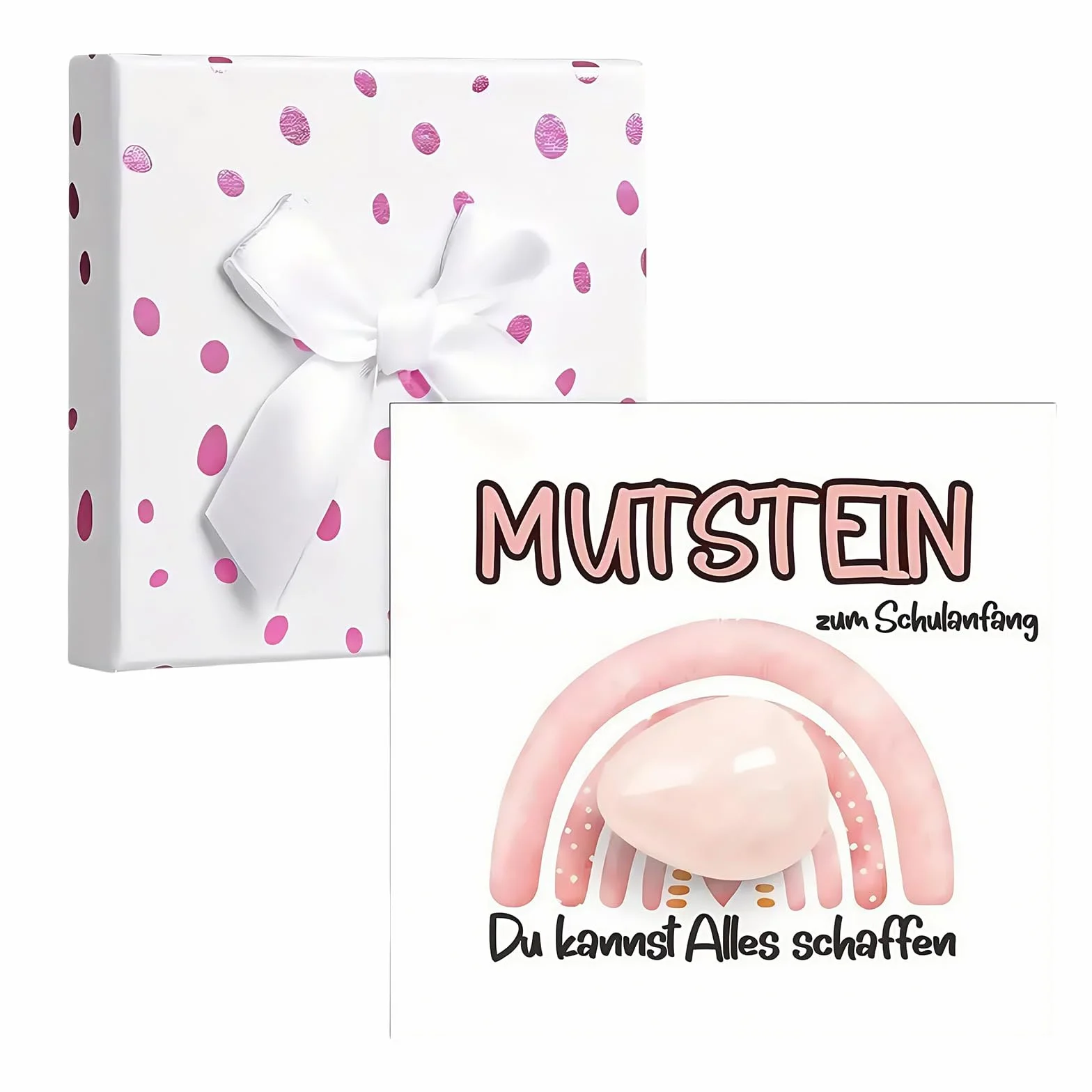 Mutstein Portafortuna Bambini Inizio Scuola 2025 Ragazza Regalo Scatola Rosa Con Biglietto