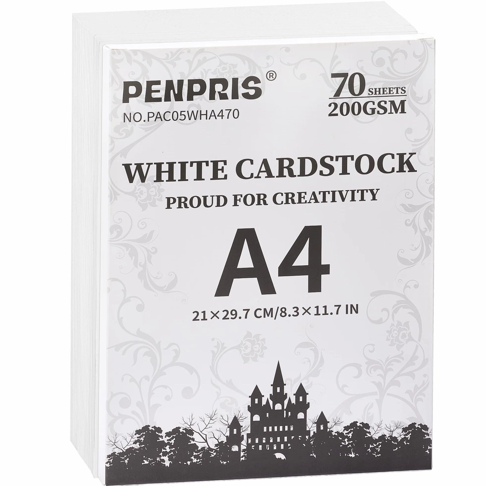 Bianco Carta Cartoncino A4 200 g/m² 70 Fogli per Stampante Biglietti Bricolage Scrapbooking