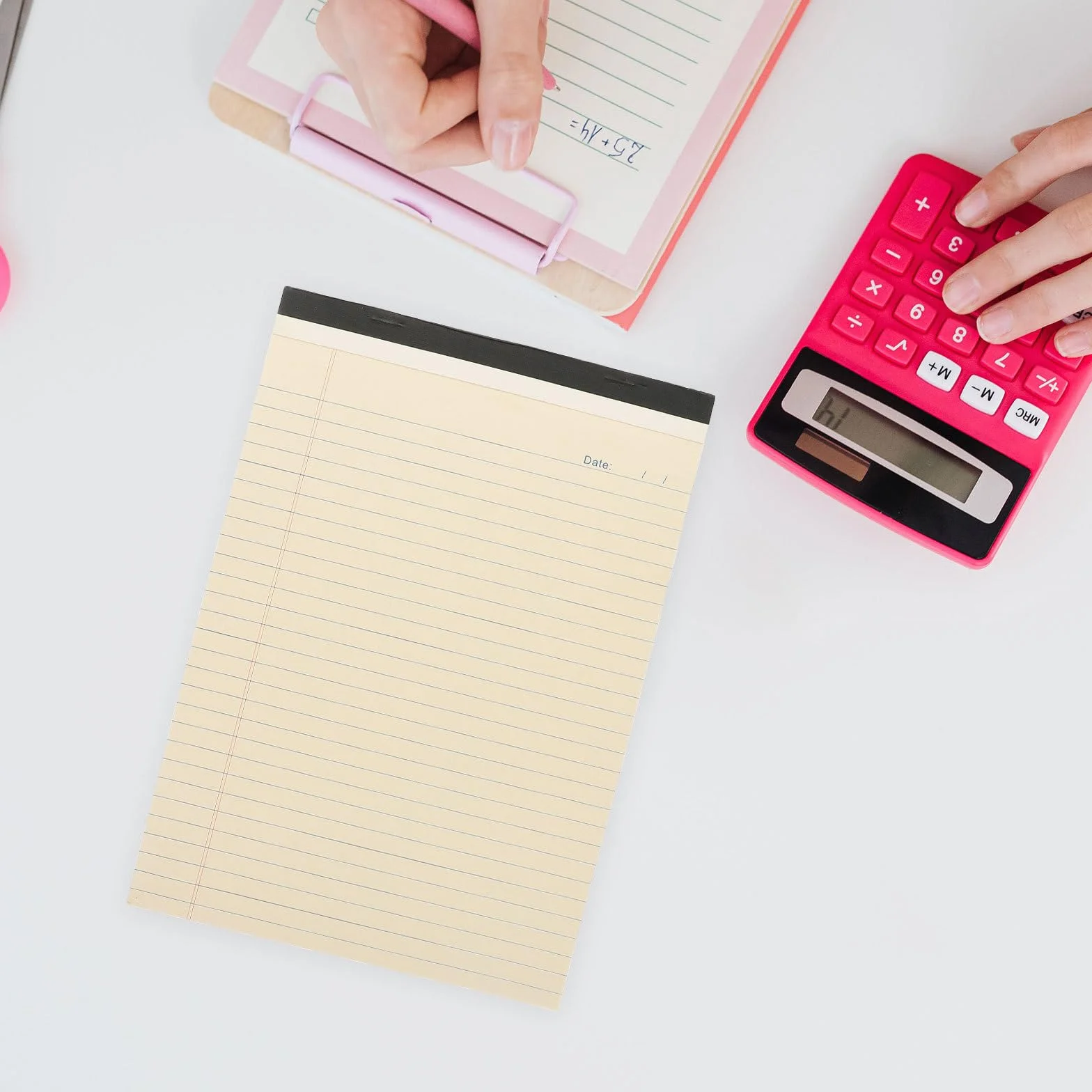 Quaderno Cartonato Righe A4 Beige 4 Pezzi, Blocco Note Strappabile | Carta, Portatile e Data, per Planning e Desk Planner, Fornito in Confezione da 4