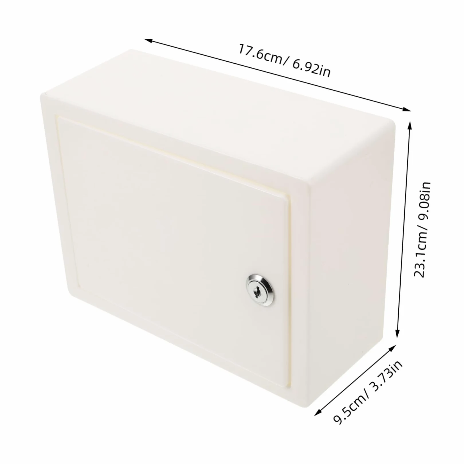 Uonlytech Scatola di Sicurezza con Serratura e 2 Chiavi in Plastica Pp Bianco per Organizzare Piccoli Oggetti con Protezione della Privacy per Camera Dormitorio o Ufficio