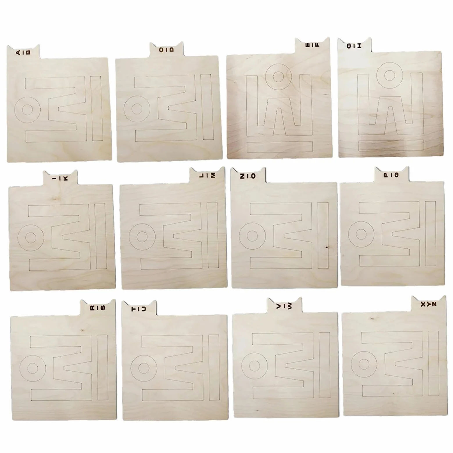 Divisori 'indice di Binder, separatore record di lettere alfabeti di | stoccaggio in legno | Allineamento verticale e orizzontale a faccia singola, 12 pezzi LP Dividers per libreria