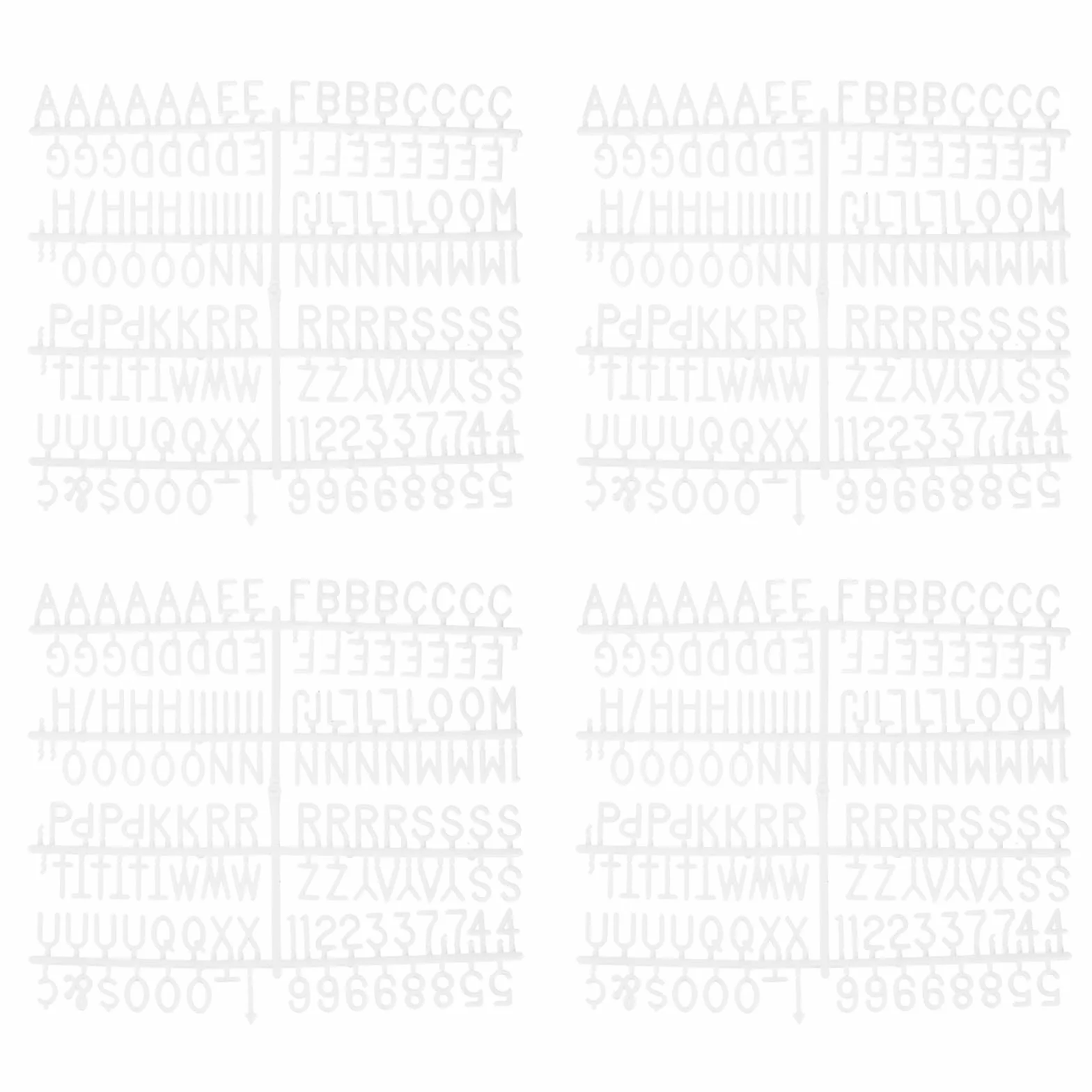 PATIKIL Letter Board da 3/4 Pollice, Solo Lettere, 7 Pz 1029 Lettere in Feltro per Letter Boards Universali per Lavagna Lettere in Plastica Cambiabile, Bianco