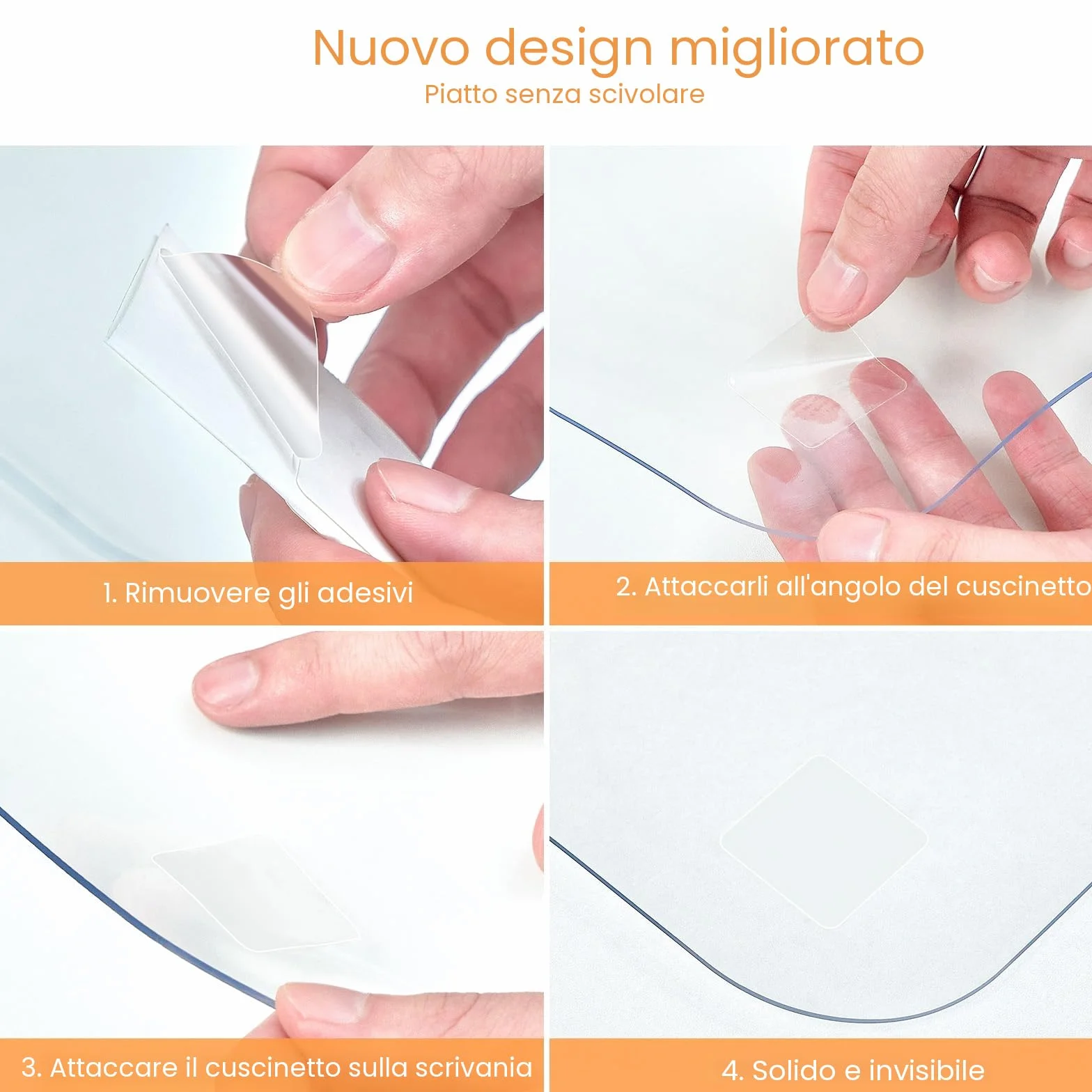 Sottomano da Scrivania Trasparente in PVC 120x60cm Tappetino Antiscivolo Impermeabile Anti-graffio