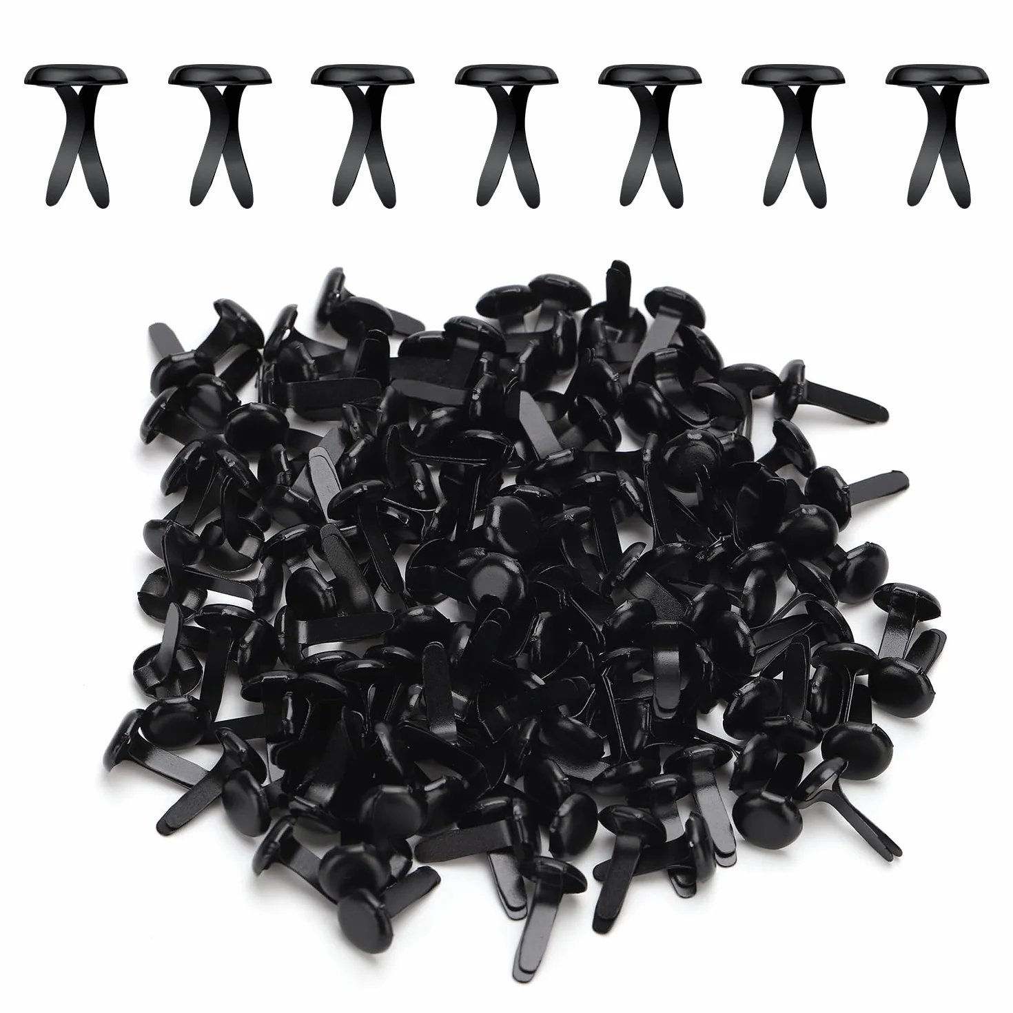 Fermagli Carta Ottone 8x14mm Testa Tonda Lucida 150 Pezzi per Album Biglietti Artigianato (Nero)