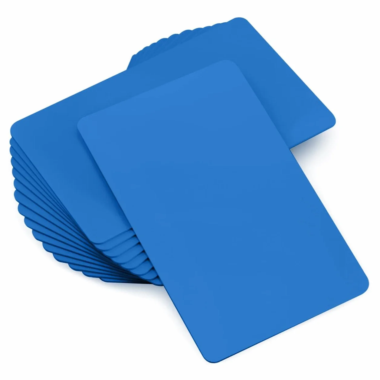 CKB LTD - Confezione da 100 carte di credito in PVC, 760 micron, standard CR80, dimensioni 86 x 54 mm, stampabili, ideali per sovrastampa su qualsiasi stampante desktop per carta d'identità (blu