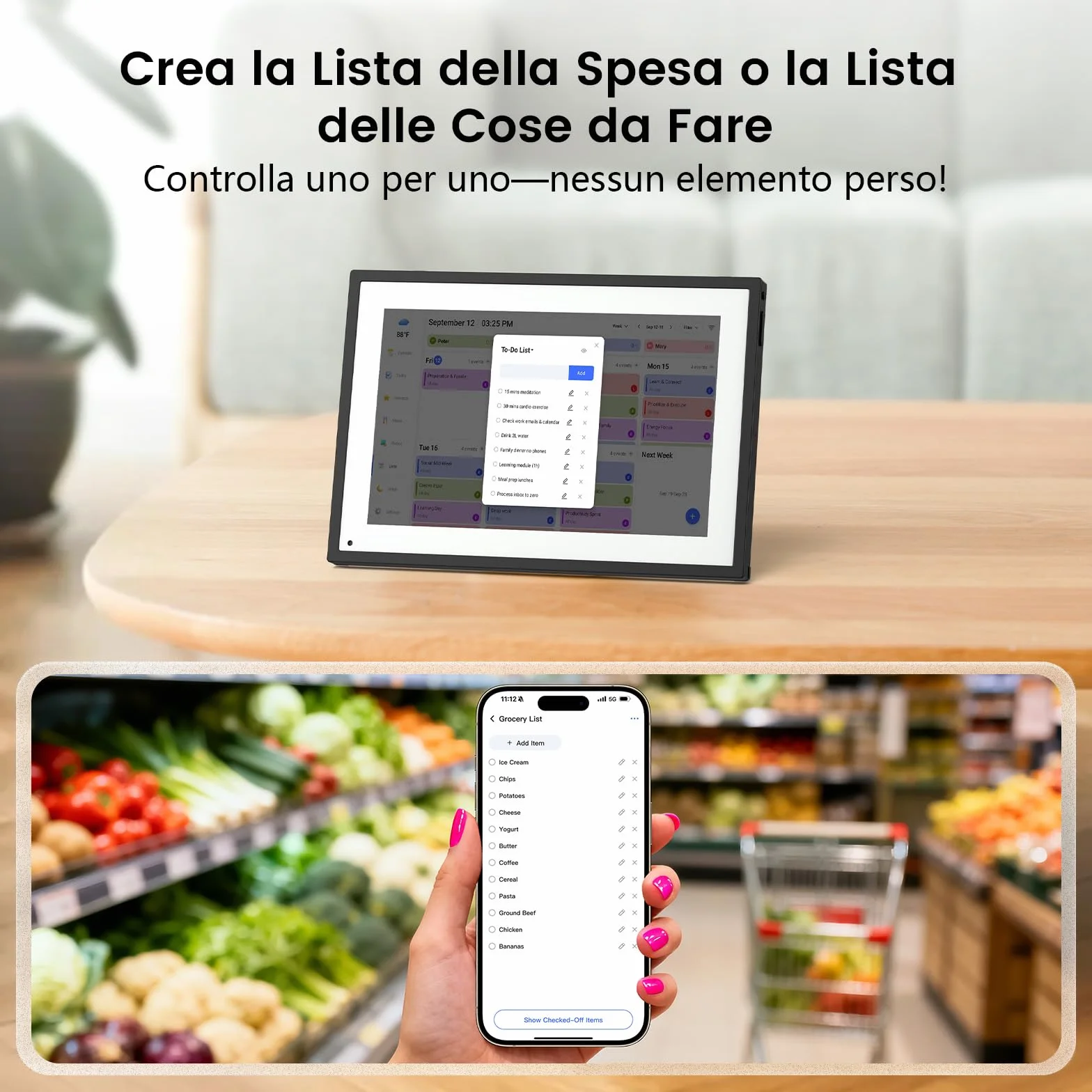 NEWYES 10,1" Calendario Digitale da Tavolo 2026, Agenda Familiare con Touchscreen Interattivo e Cornice Digitale Adatta per Camere da Letto, Cucine e Uffici, ADHD Planner