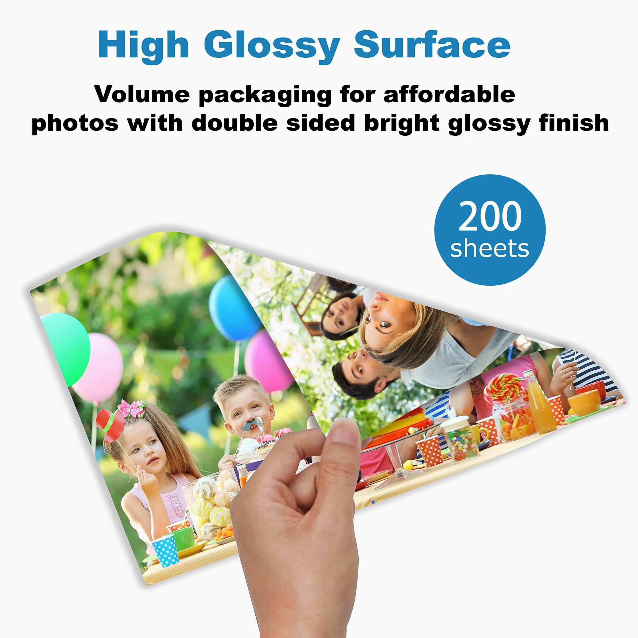 200 fogli di carta fotografica lucida su entrambi i lati, 8,5 x 11 cm, 24,5 kg per inchiostro a getto d'inchiostro, 200 g/m², 8,5 x 11, 9,5 mm, per stampante a getto d'inchiostro (200 fogli