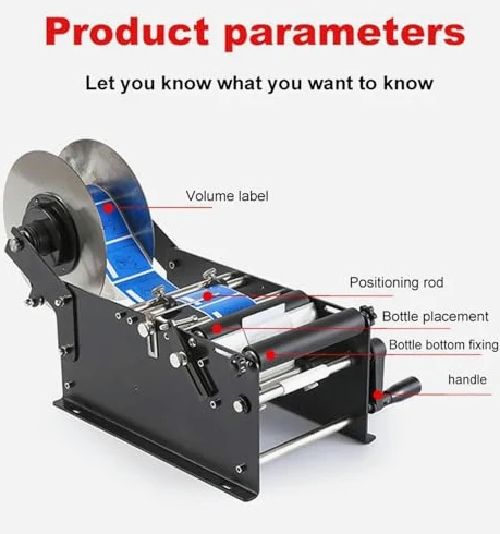 Stampante Manuale per Etichette adesive Dispositivo di incollaggio di Dimensioni Regolabili per un'applicazione efficiente di Etichette su lattine,plastica,Bottiglie di Vetro
