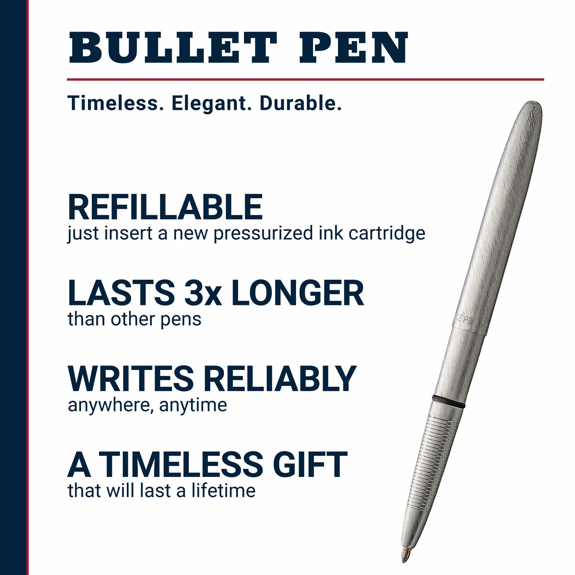 Brushed Chrome Bullet Space Pen