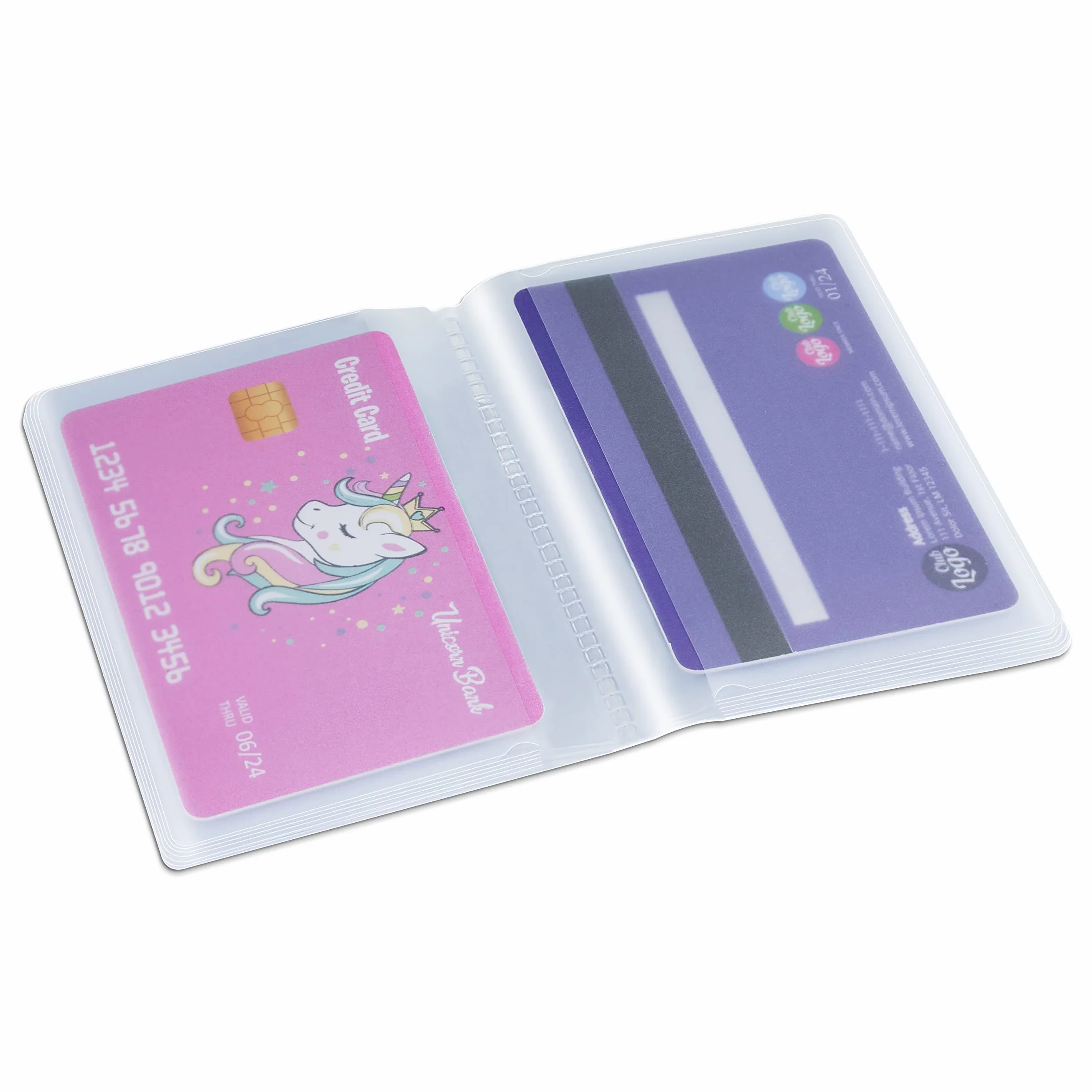 Portadocumenti a libro carta 20 scomparti trasparenti per carte di credito e identità