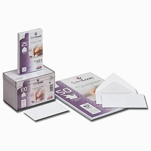 GPV - Confezione da 500 buste da visita gommate, 90 x 140 mm, 112 g, colore: Bianco