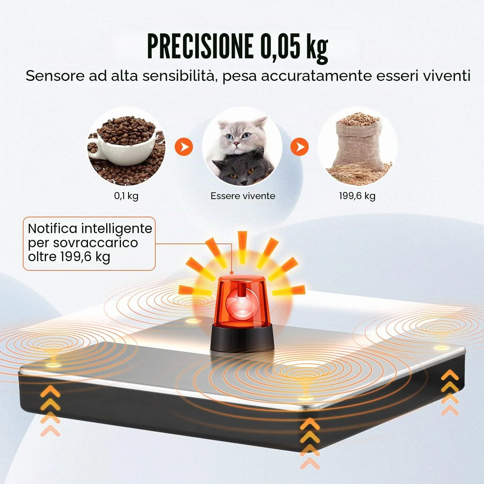 VEVOR Bilancia Digitale Pesa Pacchi Postali Commerciale ABS, 150 g-200 kg, 309 x 262 x 45 mm, Schermo LCD Tara