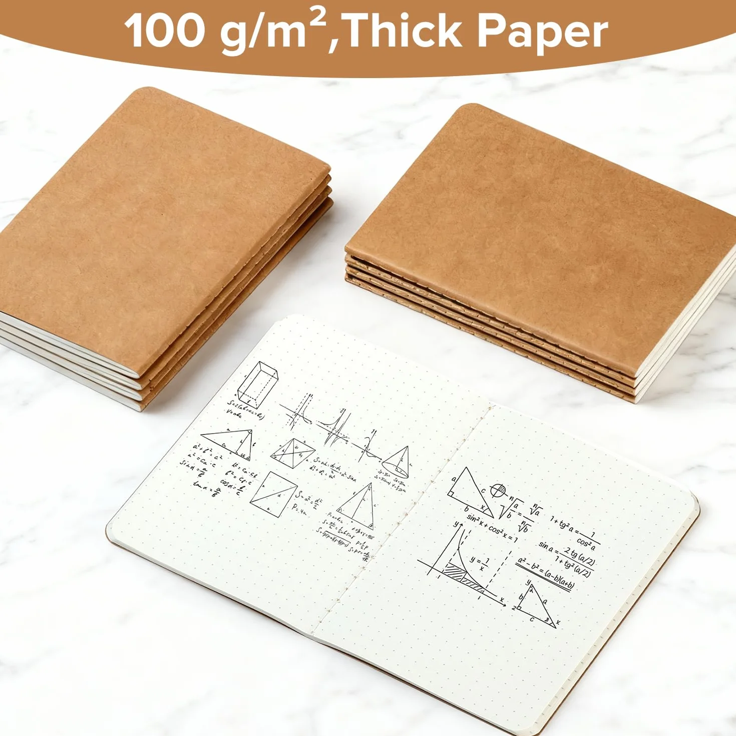 HOMEMARS Taccuino A6 Quadernino Puntinato 100 g/m² 10x14 cm 60 Pagine Copertina in Cartone