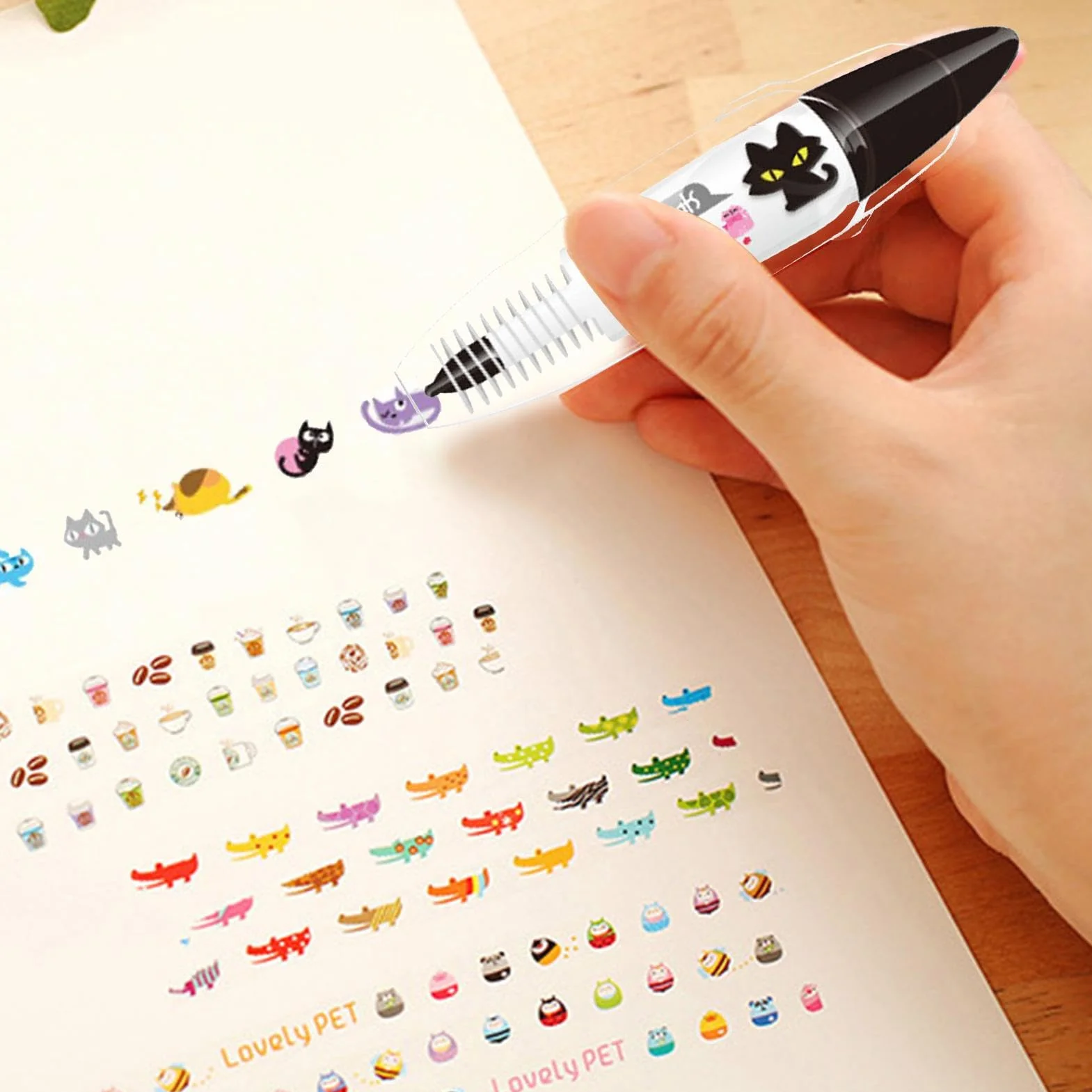 Penne Decorative con Motivo Fumetti per Scrapbooking