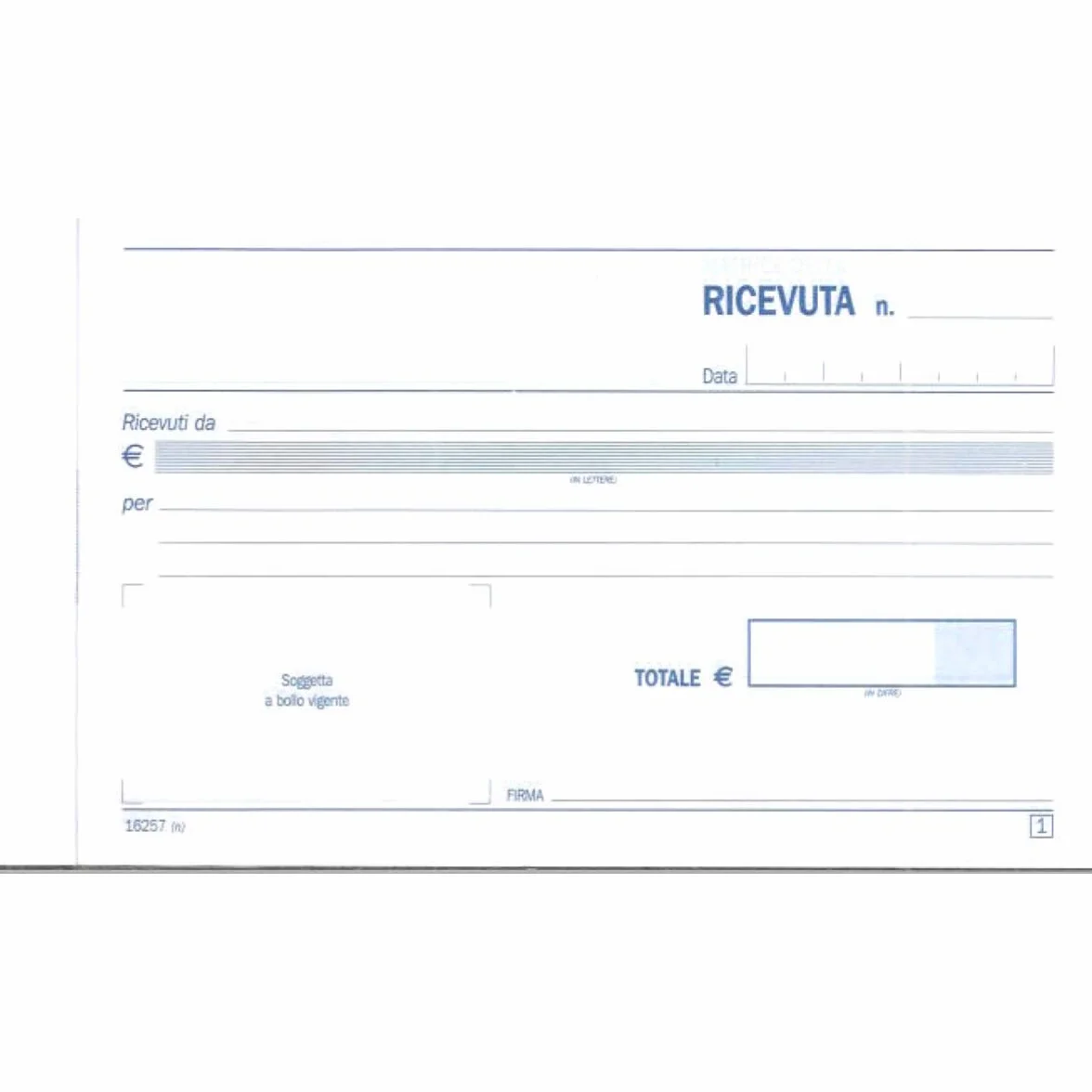 Ricevute Generiche Data ufficio A6 10 pezzi