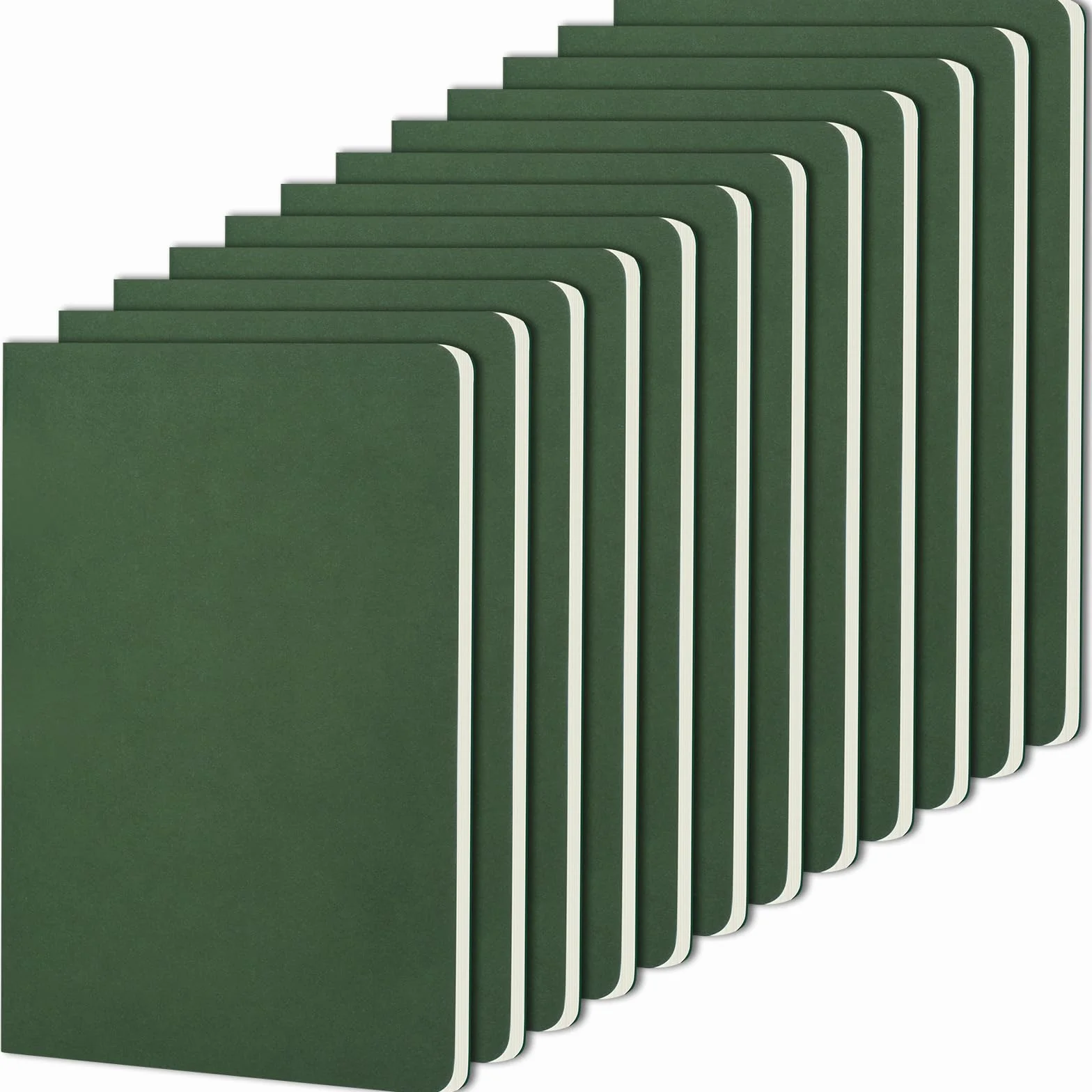 Quaderni A5 a Righe Copertina Kraft Verde Foresta 12 Pezzi 30 Fogli Taccuini