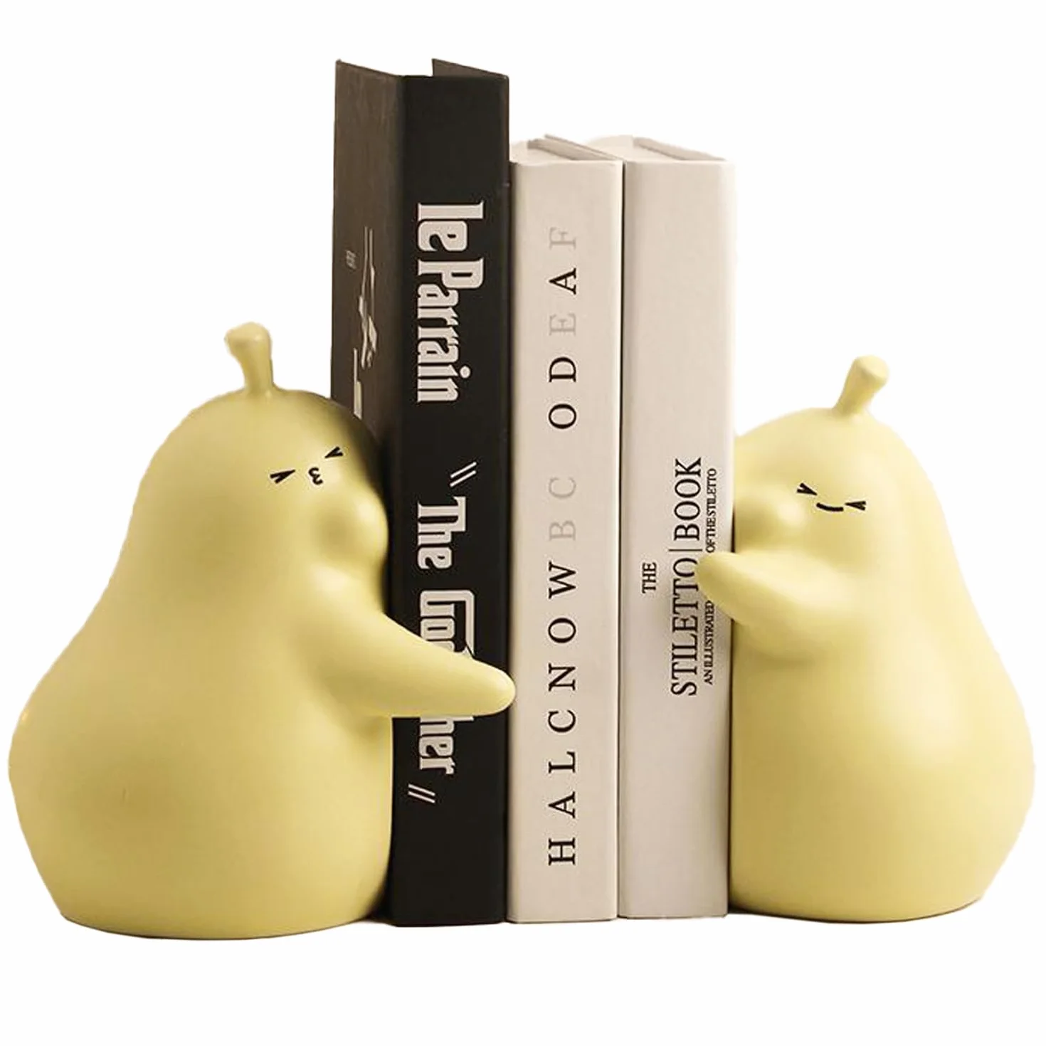Serra Libro Pera 1 Coppia Ceramica Decorativa per Scuola Ufficio Casa Giallo