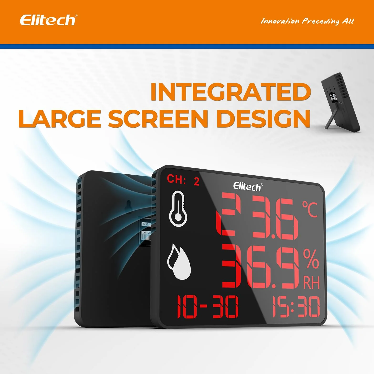 Elitech DR-230-THDE Termometro Igrometro Digitale con Doppia Sonda Esterna 2x2m Bluetooth 30000 Punti