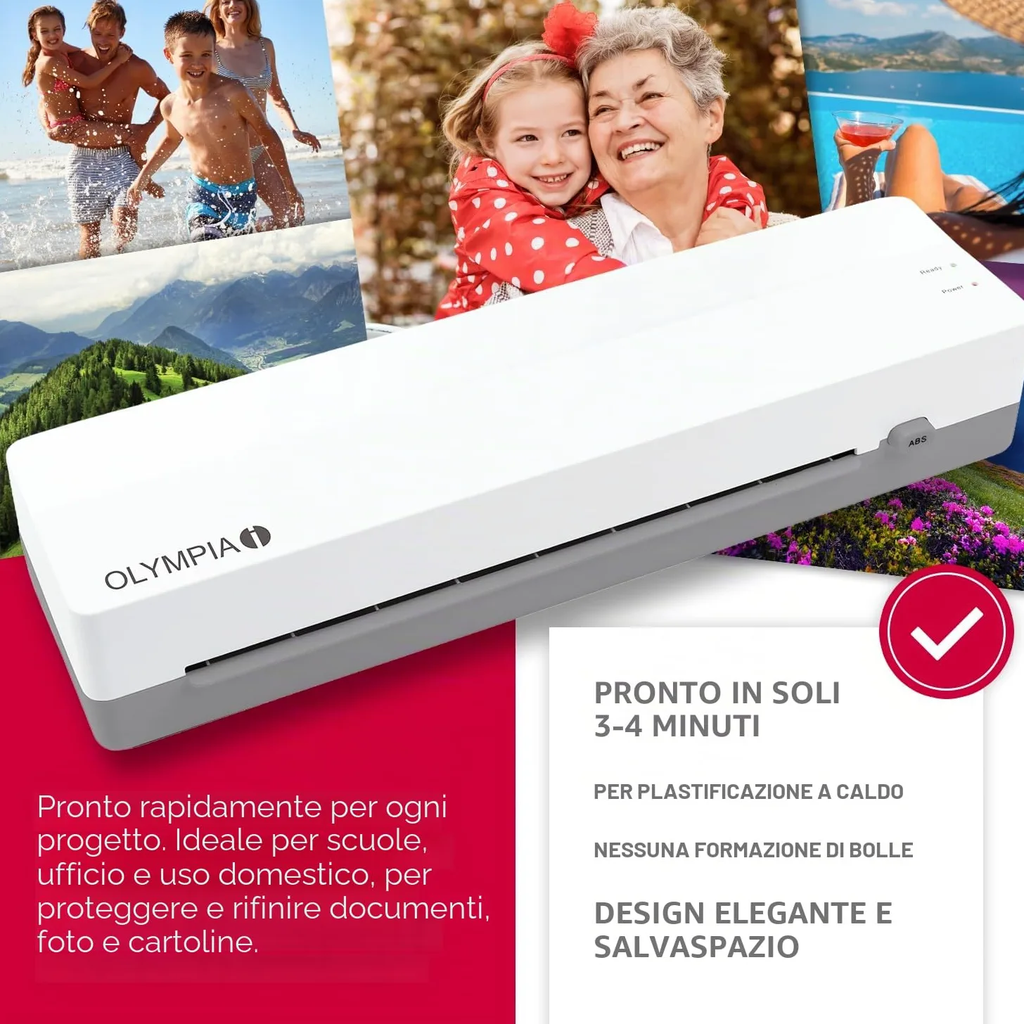 OLYMPIA A130 Plastificatrice A3 | Fogliatrice compatta per ufficio, scuola e casa | Laminazione a caldo fino a 320 mm | Per pellicole di laminazione da 80 – 125 micron | Plastificatrice A3 & A4 |