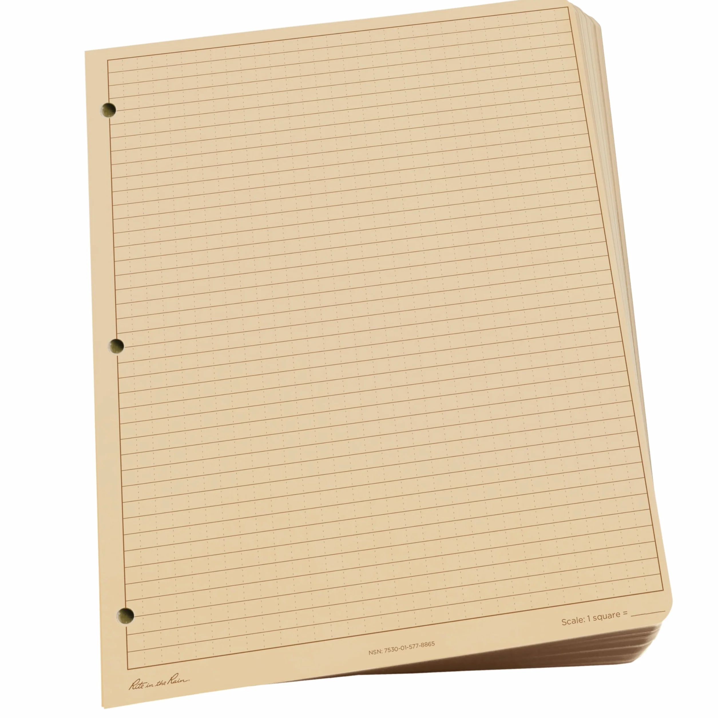 Rite in the Rain - Carta per foglie sfusa resistente alle intemperie, 21,6 x 27,9 cm, 32# Tan, motivo universale, confezione da 100 fogli (n. 982T-MX)