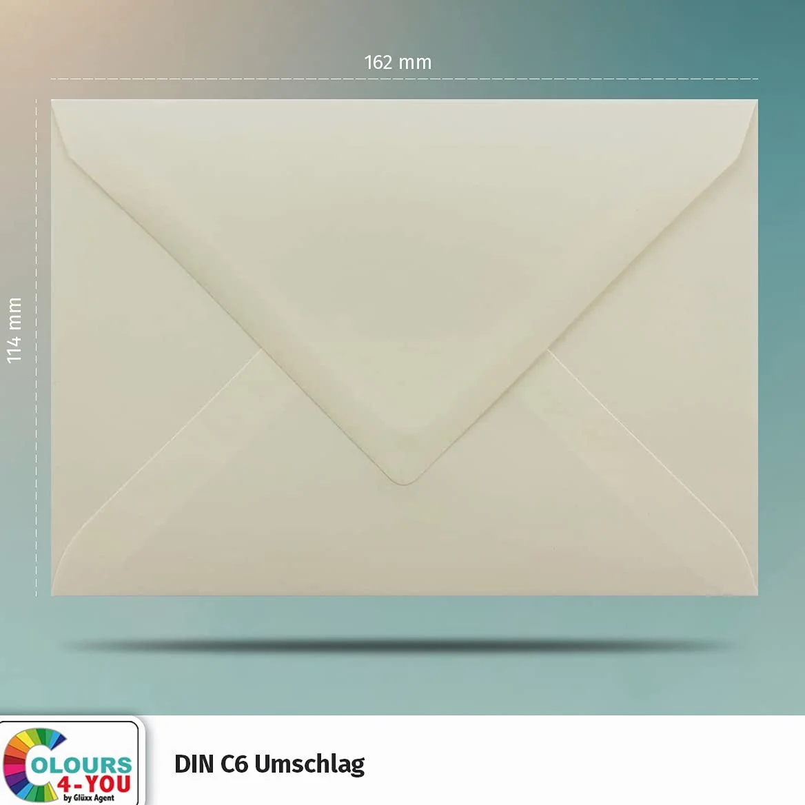 200 buste DIN C6 vaniglia, 11,4 x 16,2 cm, con adesivo umido da 80 g/m², buste senza finestra, colore: 4-you