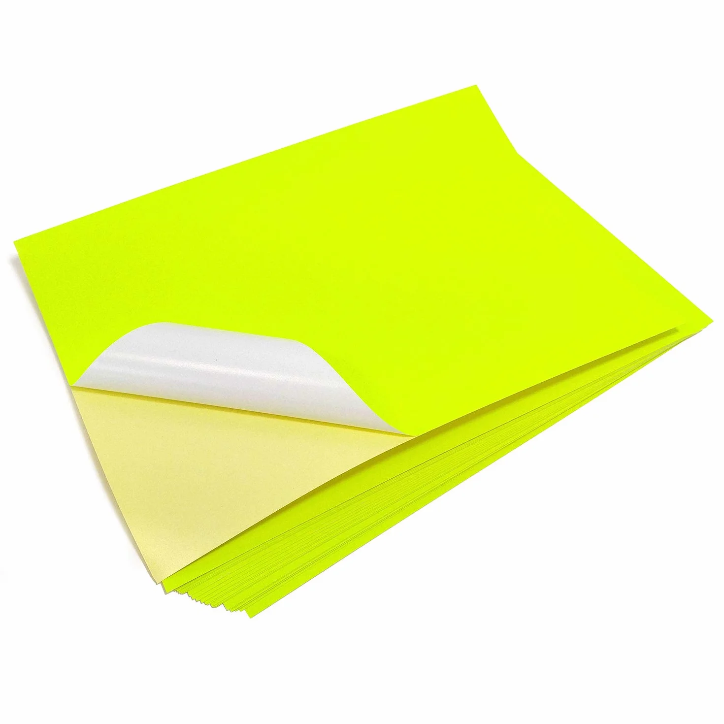 Etichette adesive A4 giallo fluo stampabili laser 10 fogli